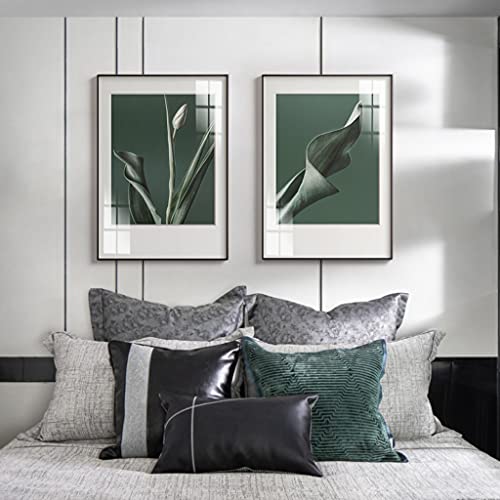 Prachtige Wanddecoratie Eenvoudige abstracte decoratie muur kunst groen blad tropische plant vierkante frame muur decor… - Afbeelding 4