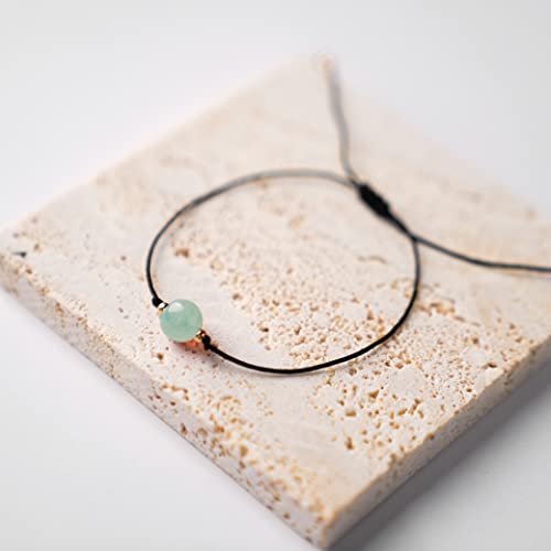 Jade Crystal Necklace & Bracelet Set Natural Healing Gemstone Pendant Necklace And Braided Beaded Bracelet Handmade Green May Birthstone Jewelry Spiritual Gifts For Women Girls #TOP3