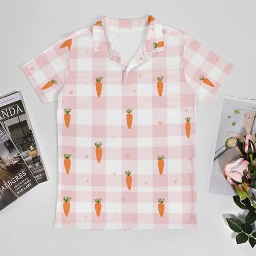 Boys' Classic Polo Shirts Short Sleeve Moisture-Wicking Golf & Tennis Shirts for Youth Teens Floral-Patterned Carrots3