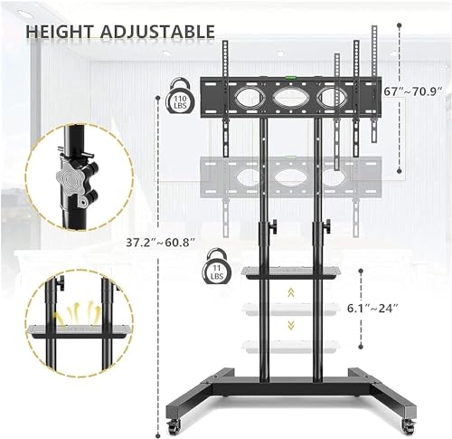 Soporte Móvil para TV con Ruedas para Pantallas 32-65" miniatura 5