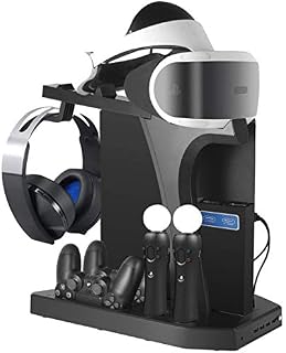 fifilion Multifunction Vertical Stand For PS4,Slim,Pro, PSVR,PSVR2,Charging Station, Cooling Fan Cooler,Headset Storage Holder, Docking Station Charger Dock,DualShock 4 Controller, 4Port USB Hub