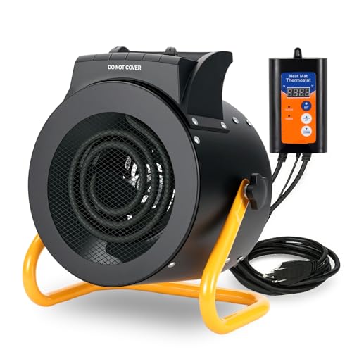 Noarixa Greenhouse Heater with Digital Thermostat, 1500W/750W Electric Grow Tent Heater, IPX4 Waterproof, Overheat Protection, Fast Heating for Patio, Flower Room, Green House, Ourdoor, Black by Noarixa - Used condition - US$58.76