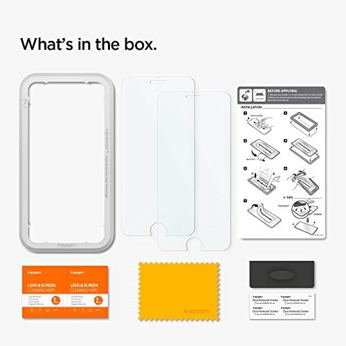 Spigen 2 Pack AlignMaster Tempered Glass Screen Protector for iPhone SE 2022/2020 and iPhone 8/7