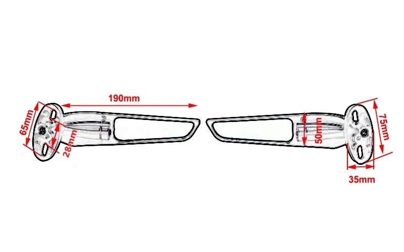 Espejos de motocicleta para Yamaha YZF R6 y Suzuki GSXR 600 6