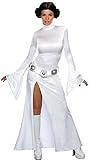 Gürtel. Fancy Me Damen Sexy Prinzessin Leia Star Wars plus Wig Lizensiert Büchertag Kostüm Kleid Outfit - Weiß, Weiß, 8-10