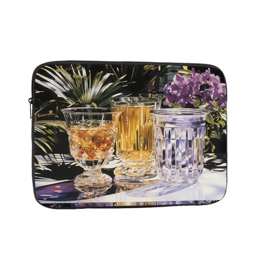 Elegant Crystal Cup Laptop Sleeve Case 15 Inch Suitable For Notebook Computer Tablet Traveling Carrying Simple Case