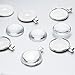 92 Pieces Pendant Trays Set 40 Pieces Transparent Glass Cabochons with 40 Pieces Round Pendant Trays, 12 Pieces Necklace Chain Silver Plated Necklace Chains for Photo Pendant Crafting