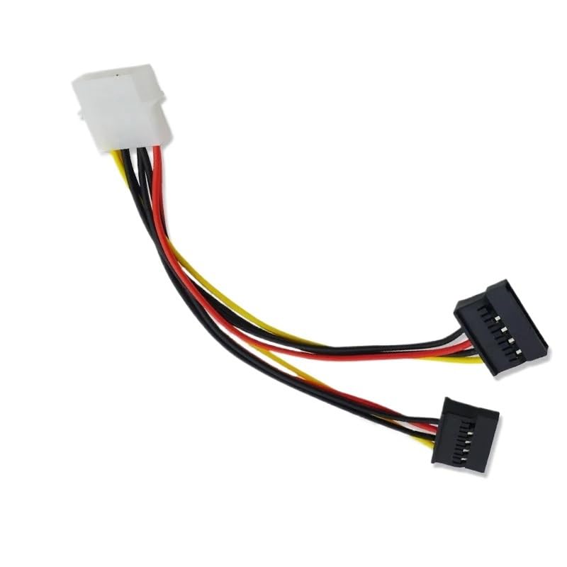 Cavo di alimentazione SATA a Y per driver rigido SATA a 4 pin Mo+lex IDE a 2 Serial ATA, cavo adattatore per doppio disco rigido (da Molex a 3 x SATA)