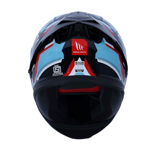 Image of MT Helmets Thunder 3 SV Blaze Full Face Helmet for Men and Women, DOT and ISI Certified, Sharp 4 Star Rated, Pinlock Ready, Internal Sun Visor, Double D Ring