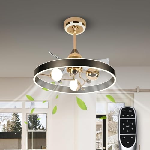 Smartway® AuraGlide 80W Ceiling Fan Chandelier | BLDC Silent Motor | ABS Transparent Blades | 3-Color LED Light (Warm, Cool & Natural) | Smart...