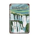 KJHBVND Vintage Reiseposter Iguazu Falls Argentinien 