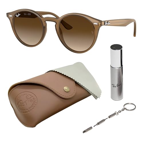 Image of Ray-Ban RB2180 Round Shaped Sunglasses for Men & Women with Official RAYBAN Eyewear Kit