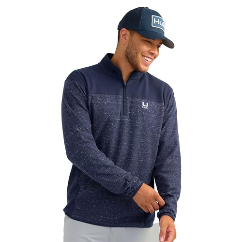 HUK Men's Ottoman Heather 1/4 Zip, Performance Fishing Pullover