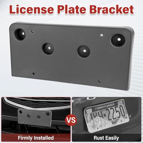 Image of License Plate Bracket Accessories for Chevrolet Chevy Equinox 2016 2017, Front Bumper License Plate Holder Replacement Frame Black Mount