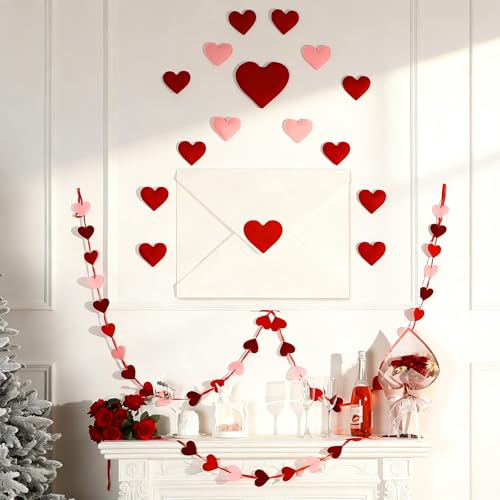 HunnmingRe Large Felt Envelope Valentine's Day Decor Set White Envelope