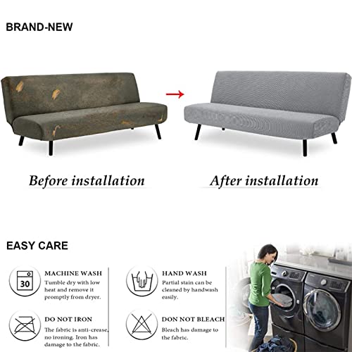 Housse de canapé élastique pour canapé-lit sans accoudoirs extensible et imperméable - 6