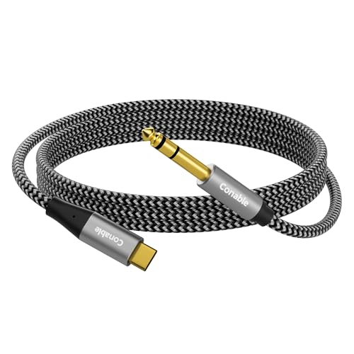 USB C to 1/4" TRS Stereo Audio Cable 4FT, Unidirectional USB Type-C to 6.35mm Aux Cord, Smart DAC Chip, for Phone, Amplifier, Speaker, Headphone, Note: Audio Cable Not for Recording/Charging/Calling by Conable - Used condition - US$7.57