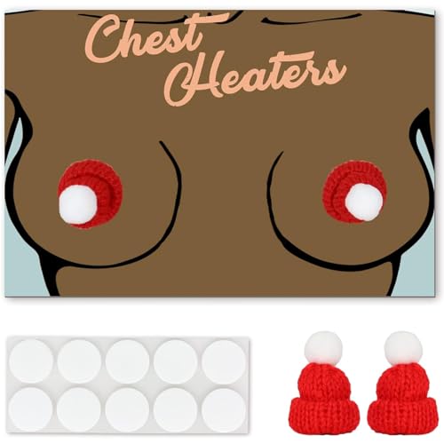 FreeNFond Funny Gag Gifts for Women, Knit Christmas Hat Winter Warmers for Hooters, White Elephant Gift Exchange Secret Santa Stocking Stuffer