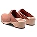 Sandgrens Handmade Swedish Wood Clogs for Women, Low Heel Mule US 7 | Tokyo Blush Nubuck LT, EU 38