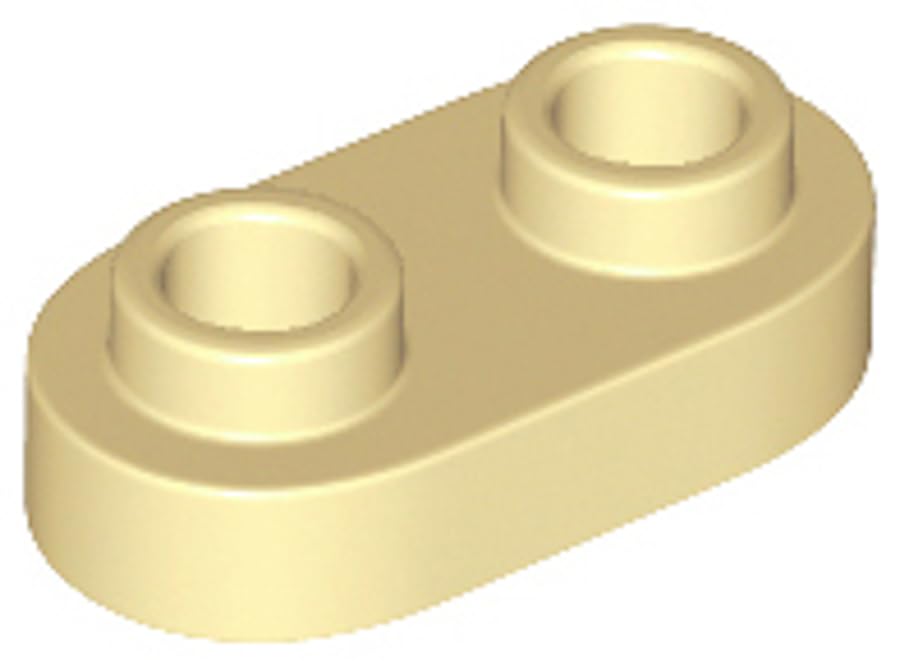 LEGO Round Plate 1 x 2 with Open Studs, Part 35480 (Tan, 10, Bricks) — image 1