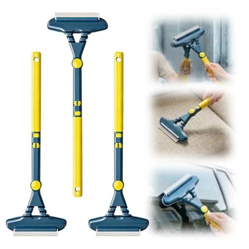 Image of BusyLive 2-in-1 Window Screen Cleaning Brush Value Set, Wet and Dry Mesh Cleaner with Squeegee, Dual-Sided Tool for Glass and Screen, Outside Window Cleaner for House (3PCS)