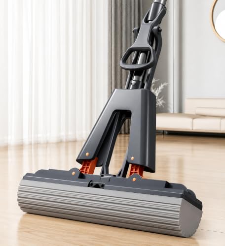 Image of Zorzel Floor Roller Mop, PVA Sponge Mop with Adjustable Handle, Highly Absorbent Cleaning Tool (for Hardwood, Tile, Marble), Ideal for Bedroom and Study Room