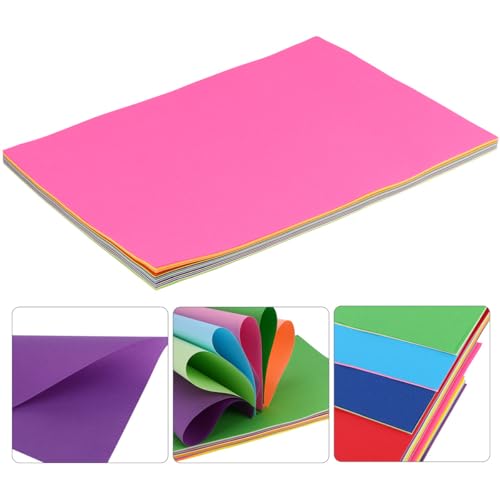 PRETYZOOM 100�� ���ʍʐF�܂莆 ����70g A4�T�C�Y ����DIY��|�p�� �N���t�g �p�[�e�B�[���� �w�Z�H��p