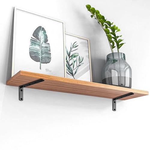 9 Pcs Soporte Estanteria Pared Negros, 125mm Soporte Baldas Pared Metalica, Soportes para Estanterías, Soportes en L para Estantes, Escuadras para Estanterias, Soporte para Baldas de Madera - imagen 4