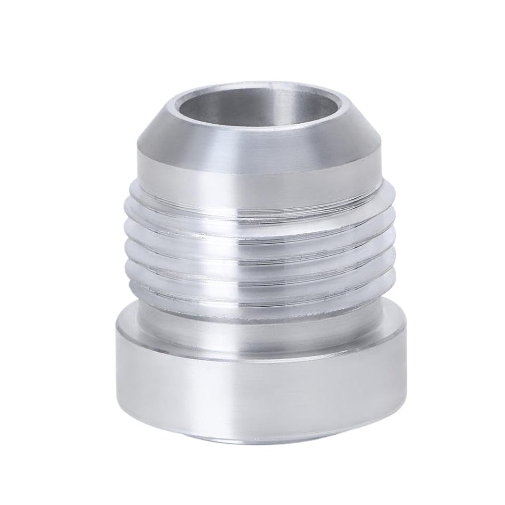 Aluminum AN4 AN6 AN8 AN10 AN12 Straight Male Weld Fitting Adapter Weld Bung Nitrous Hose Fitting Silver(AN12)