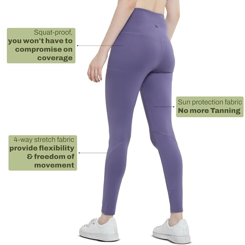 Image of High-Waist Workout Tights for Women - Breathable, Stretchable Activewear Leggings with UV Protection Stylish Sweat-Wicking Gymwear Perfect for Gym, Pilates, Yoga, and Fitness Enthusiasts