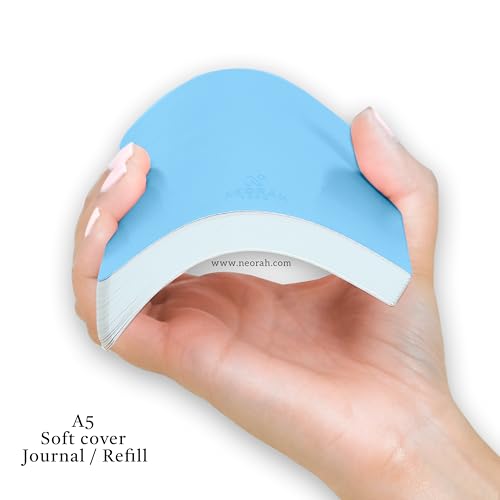 Image of NEORAH -A5 Dotgrid Notebook SOFT COVER |Organiser REFILL|Dotted notebook Journal | 110 GSM | 160 pages (Size 21 cm x 14.8 cm)Planner Journaling Writing Note Taking Diary,Travellers Journal-LIGHT BLUE