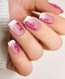 JMEOWIO Autocollant Ongles Gel UV French Manucure Fleurs Gel Nail Art Stickers Semi-durci Stickers Ongle Deco Ongle Design Manucure