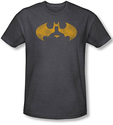 Image of Batman - Mens Bat Symbol Knockout T-Shirt, XX-Large, Charcoal