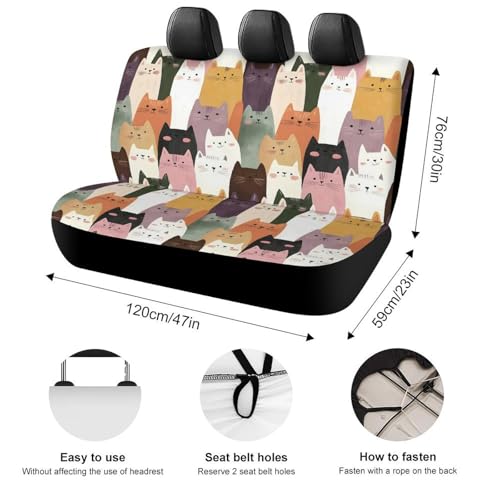 Housses de siège arrière pour camions et VUS motif chat