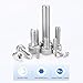M METERXITY 50-Pack M2 x 12mm Socket Head Cap Screws, 304 Stainless Steel Hex Machine Bolts, Allen Socket Drive Screw with Hex Wrench for Repair/DIY, Fully Threaded Fasteners Kit [Silver]