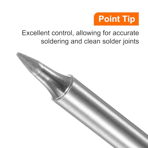 Image of HARFINGTON Soldering Iron Tips T12-D08 0.8mm Diameter Fine Point Nickel-Plated Fast Heat Up Solder Replacement Tip for Fine Welding, Electrical Solder Station, Silver Tone