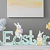 Easter Tabletop Decoration Figurine Centerpiece Spring Bunny Decor Hand Painted Green Easter Word with 2 Rabbit Easter Decorations for The Home Farmhouse Party 1175275575 in Newman House Studio