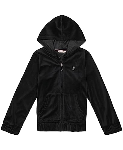 Sweatshirt Juicy Couture luxe en velours de peluche noir et clous