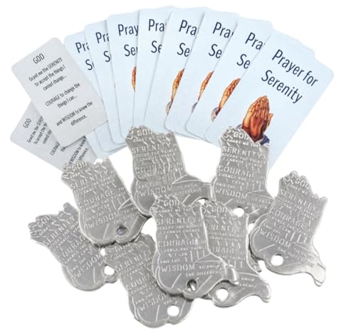 Breloques chrétiennes et cartes sacrées de sérénité à offrir en lot
