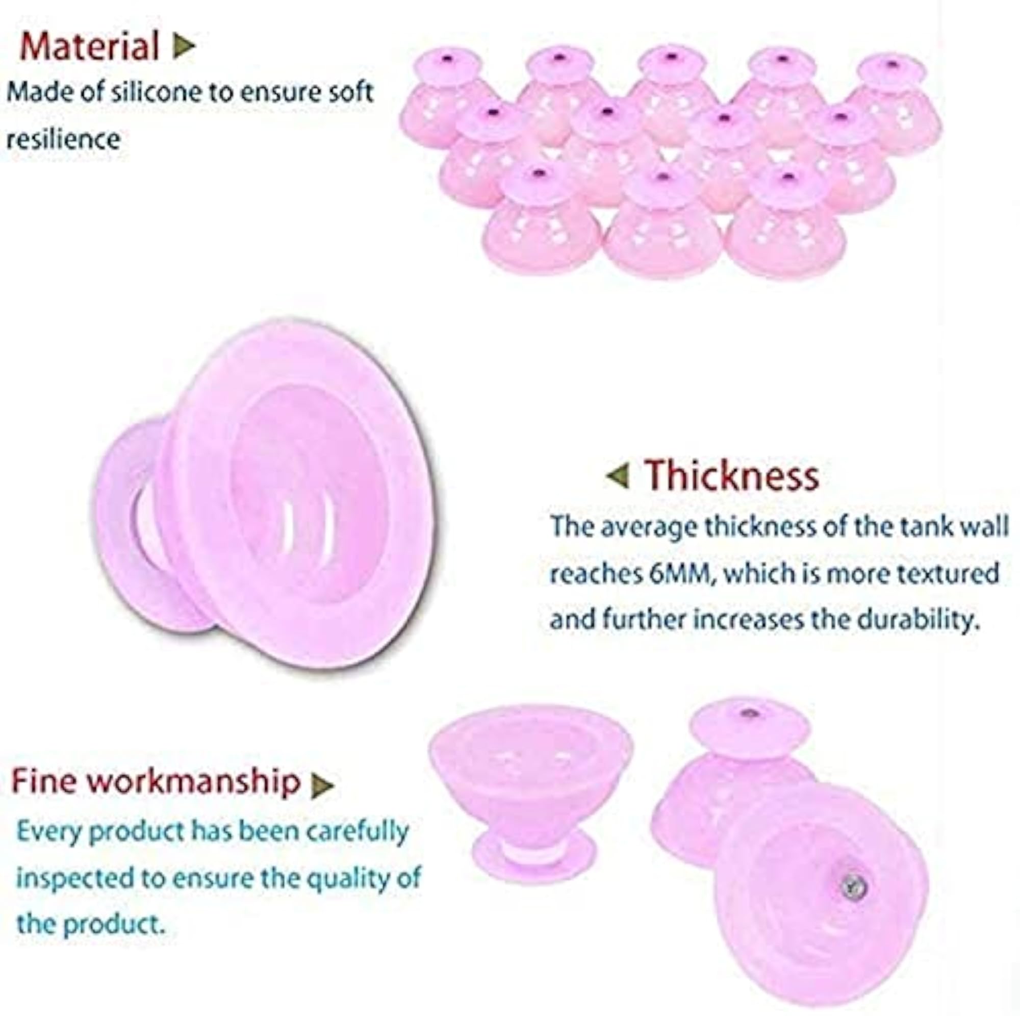 Acupressure Silicone Vacuum Cupping Therapy Massage Cups, 2 PCS