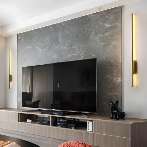 Image of Groeien Pack of 2 | Modern 3 Color LED Wall Sconce Luxe Baton Wall Light for Bedroom Living Room Corridor Lighting Fixtures Wall Mount(Warm+Natural+Coolwhite)(Luxe Baton, 2)