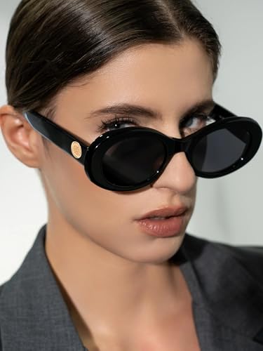 TYA Retro Oval Sunglasses for Women 90s Round Chic UV400 Protection 2025 Chunky Thick Frame Sun Glasses3