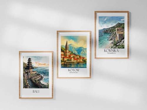 Impression d'art Kotor Monténégro sous forme de poster de voyage de format A2-LW - 3
