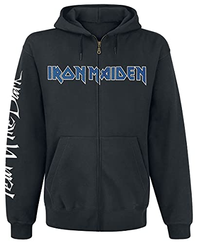 Iron Maiden Fear of The Dark Homme Sweat-Shirt zippé à Capuche Noir S