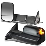 DNA Motoring TWM-013-T888-BK-SM Pair of Black Powered Heated Towing Side Mirrors w/Turn Signal and Puddle Light Compatible With 09-16 Ram 1500/10-16 Ram 2500 3500 4500 5500
