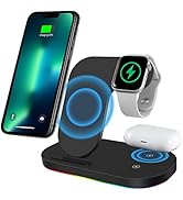 Suporte de carregamento sem fio Sunffice, carregador sem fio 3 em 1, estação de carregamento rápido para relógio 6/...