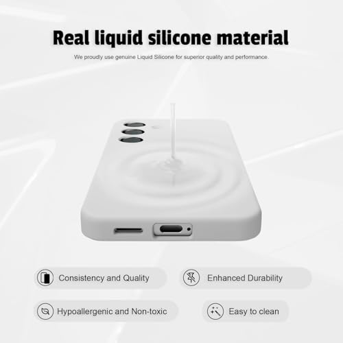 Image of LIRAMARK Liquid Silicone Soft Back Cover Case for Samsung Galaxy S25 Plus / S25+ 5G (White)
