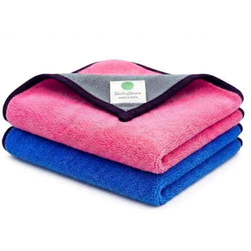 Image of Microfiber Cloths for Home Cleaning - Thick, Reusable & Lint-Free | for Kitchen, Dusting, Glass, Furniture & Other Surfaces (600 GSM, 40X40cm Pack of 2)
