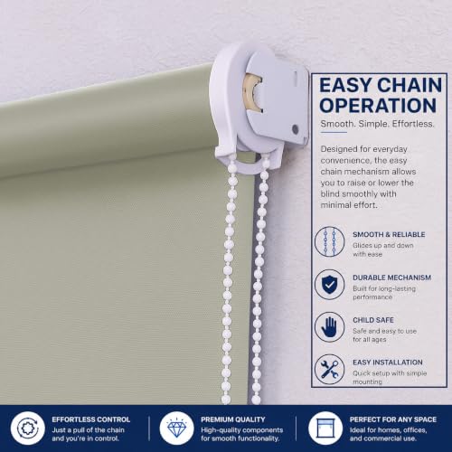 Image of 100% Blackout Roller Blind for Windows|Room Darkening & Privacy Protection Window Shade Blinds|Home, Bedroom, Living Room & Office|Ivory, 2X4 Feet, Pack of 1