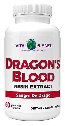 Vital Planet - Dragon's Blood Resin Extract Croton Lechleri Sangre de Drago (Sangre de Grado) Digestive Health Supplement Sustainably Sourced from Amazon Rainforest of Peru, 500mg 60 Capsules